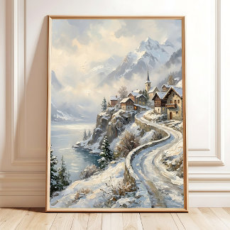 Poster Quadro em Tela de Aldeia Tranquila no Campo