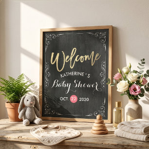 Poster Quadro flexível branco preto de boas-vindas do chá