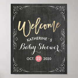 Poster Quadro flexível branco preto de boas-vindas do chá