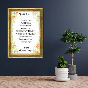 Poster Quadro floral bom para saber educacional