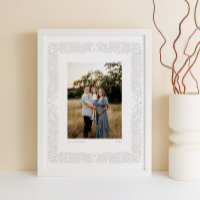 Quadro Floral de Arte Folclórica do Beige da cinza