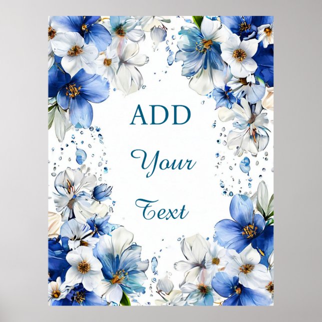 Poster quadro floral de casamento (Frente)