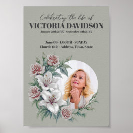 Poster Quadro Floral para Funeral Mídia Download Instantâ