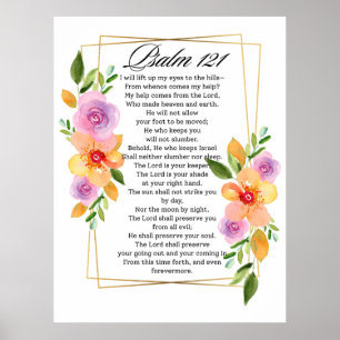 Poster Quadro Geométrico Floral Psalm 121
