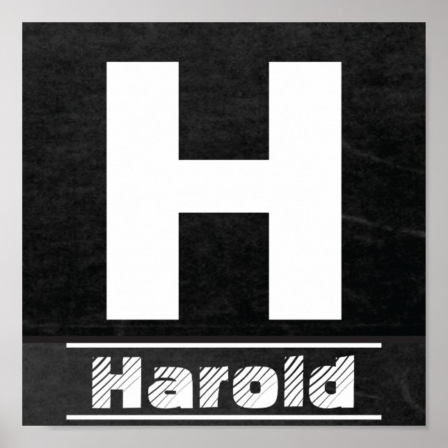 Pôster Quadro inicial H | Personalizar (Frente)