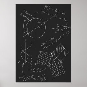 Pôster Quadro-negro da matemática