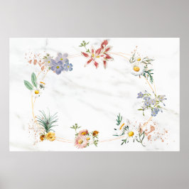 Poster quadro oval floral do vazio