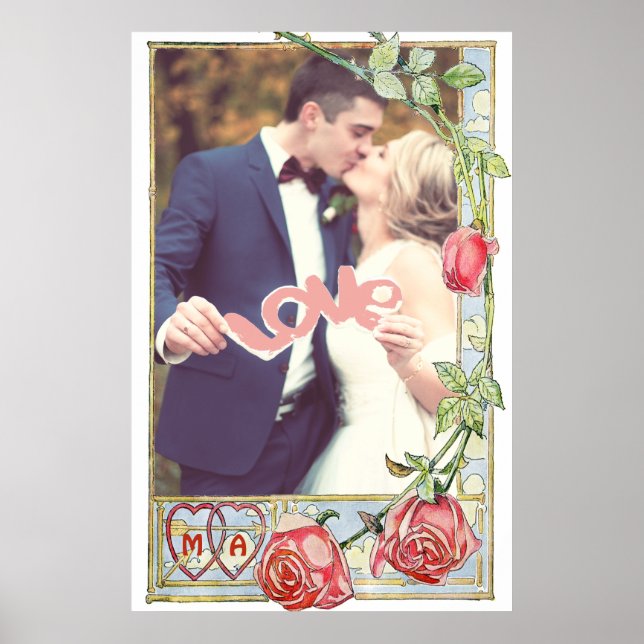 Poster Quadro personalizado de casal de casamento (Frente)