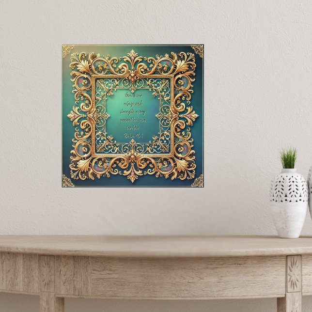 Poster Quadro Preenchimento Filigrana Versículo da Bíblia (Criador carregado)