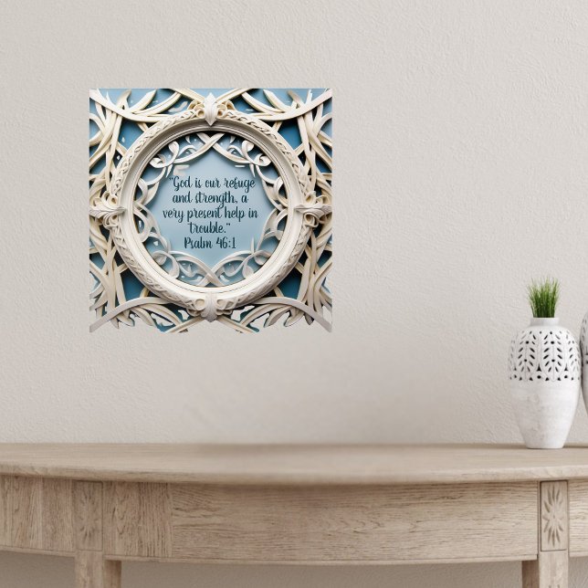 Poster Quadro tecido branco nos versos da Bíblia azul (Criador carregado)