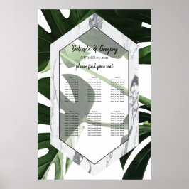 Poster Quadro Tropical Monstera Marble Casation