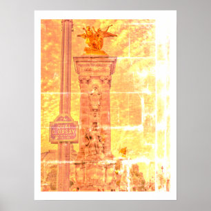 Pôster Quai d'Orsay Pont Alexandre III Paris Cartaz