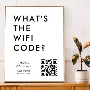Poster Qual é o código WiFi?   Código QR de Rede Wifi