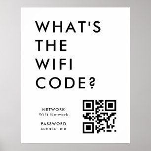 Poster Qual é o Código WiFi? QR Code Scan para Conectar