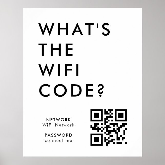 Poster Qual é o Código WiFi? | QR Code Scan para Conectar (Frente)