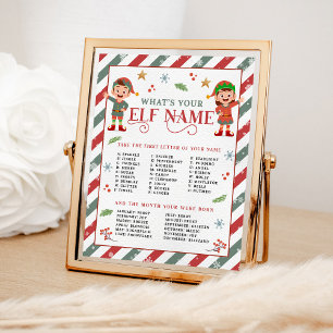 Poster Qual é o seu jogo de festas de Natal do Elf Name?