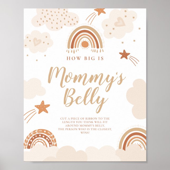 Poster Qual é o tamanho do sinal de Belly Boho Mamãe (Frente)