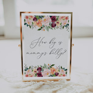 Poster Qual é o tamanho do Sinal de Jogo do Chá de fralda