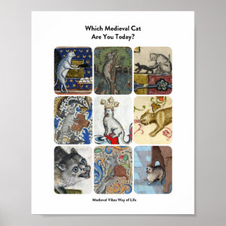 Poster Qual Gato Medieval Você Está Hoje? - Hilarious Au