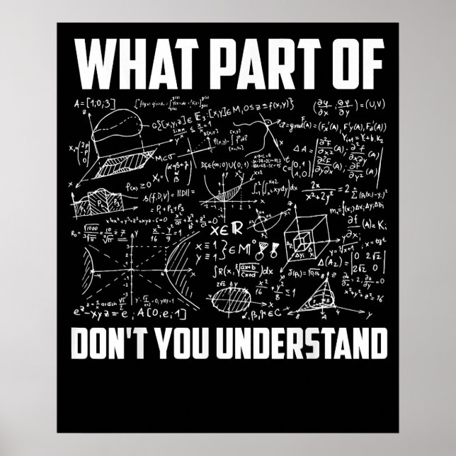 Poster Qual Parte De Não Entende Professor De Matemática  (Frente)