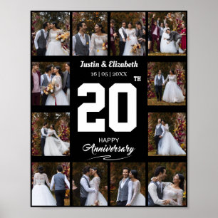 Poster Qualquer Colagem de Fotos Feliz Aniversário 12