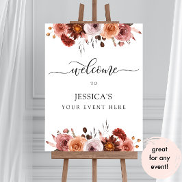 Poster Qualquer Evento, Borgonha e Sinal de Boas-vindas F