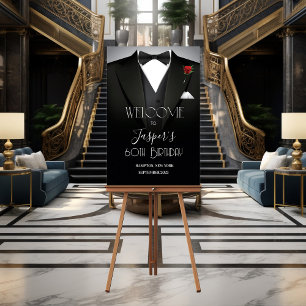 Poster QUALQUER EVENTO - Cartaz de Boas-Vindas de Smoking