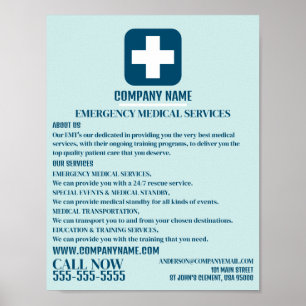 Poster Qualquer Símbolo Médico Cor, EMT, paramédico