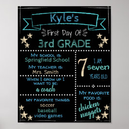 Poster QUALQUER Sinal Personalizado do Primeiro Dia da Es