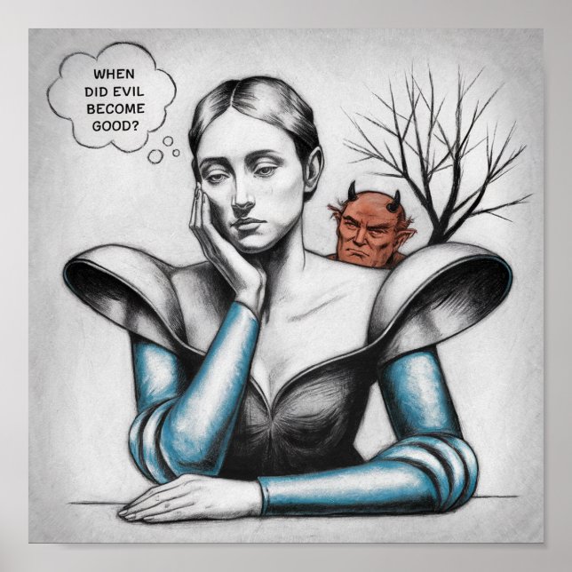 Poster Quando A Mau Se Tornou Uma Boa Mulher Pensando Dem (Frente)