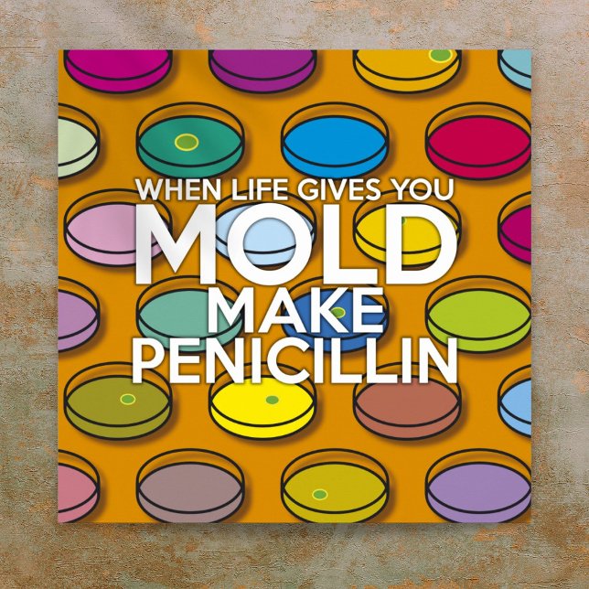 POSTER QUANDO A VIDA LHE DÁ, VOCÊ DEVE FAZER CIÊNCIA DE P (WHEN LIFE GIVES YOU MOLD MAKE PENICILLIN SCIENCE POSTER)