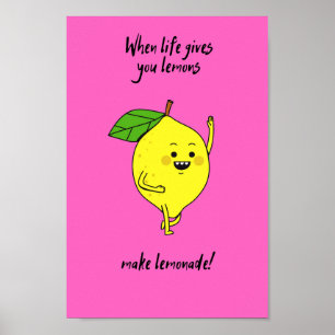Poster Quando a vida te dá limões rosa