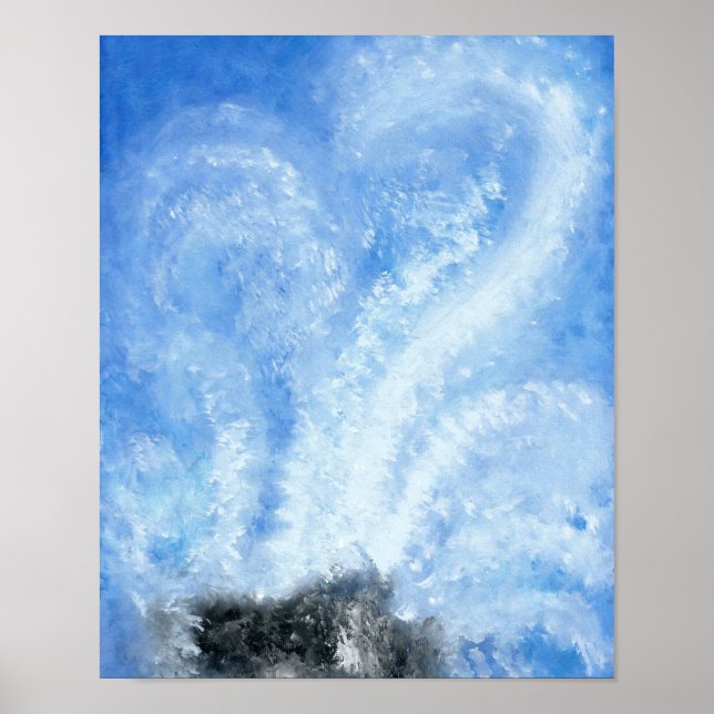 Poster Quando as ondas do oceano caem sobre a aquarela da (Frente)