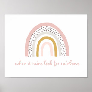 Poster Quando Chover Procure O Rainbows Boho