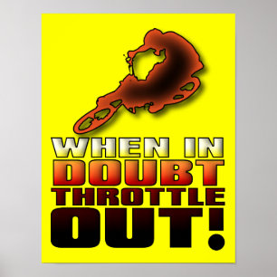 Poster Quando em Dúvida Acelere Moto de Trilha Motocross 