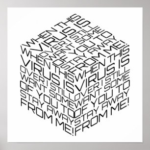 Poster Quando Este Vírus Estiver Sobre O Cubo De Texto P