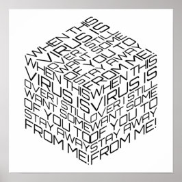 Poster Quando Este Vírus Estiver Sobre O Cubo De Texto Pr