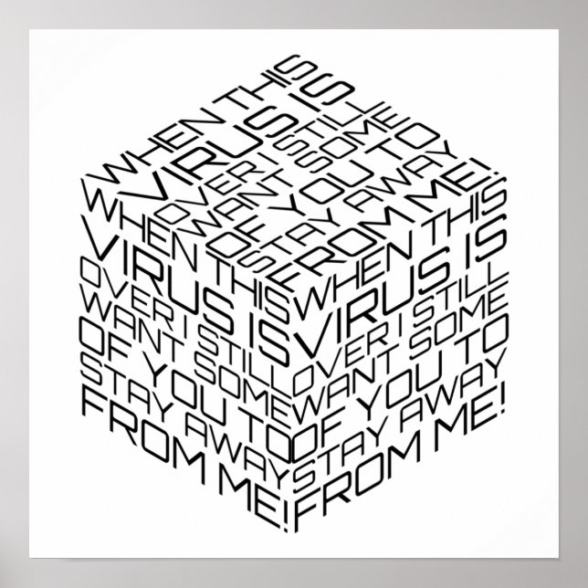 Poster Quando Este Vírus Estiver Sobre O Cubo De Texto Pr (Frente)