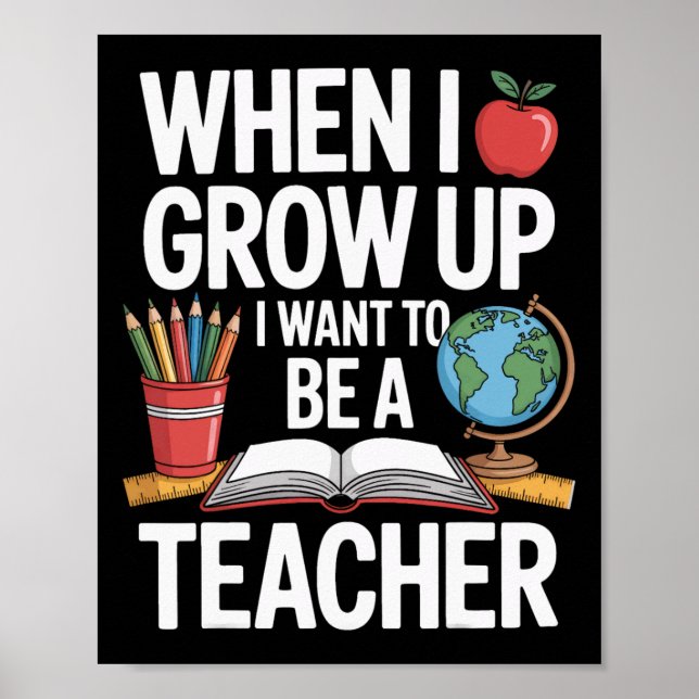 Poster Quando eu crescer, quero ser professor para a esco (Frente)