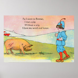 Poster Quando fui a Bonner, encontrei um porco - Rhyme En