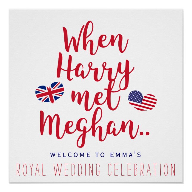 Pôster Quando Harry conheceu Meghan | Casamento Real Pers (Frente)