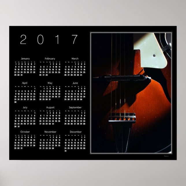Poster Quando Meu Violão Dorme Suavemente Calendário Post (Frente)