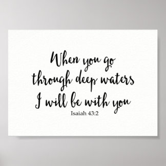 Pôster Quando Você Passar Por Águas Profundas Eu Estarei 