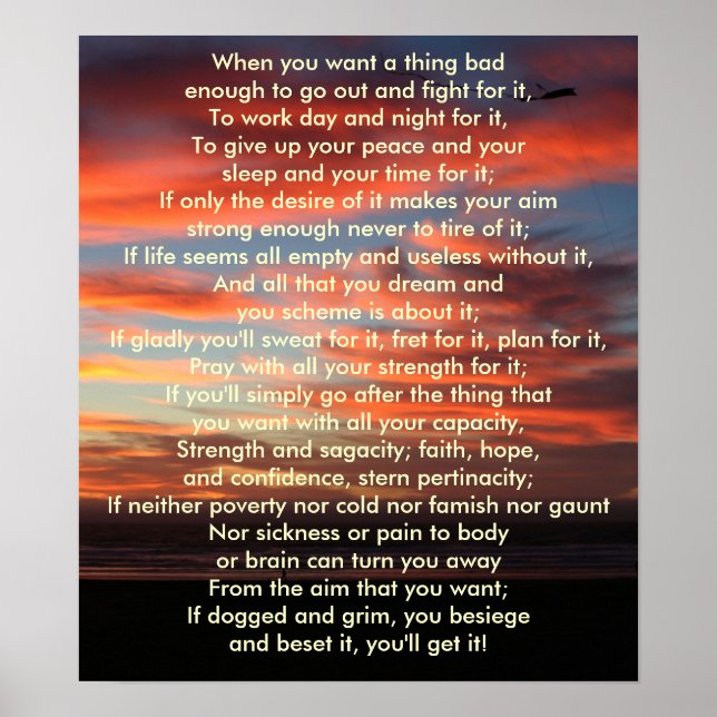 Poster Quando você quer uma coisa ruim o suficiente (Frente)