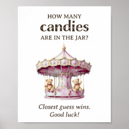 Poster Quantas Candies Teddy Bear Twin Chá de fraldas