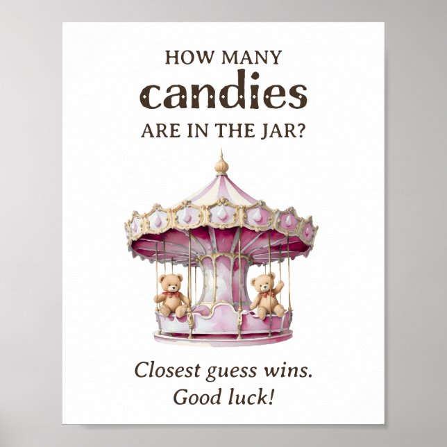 Poster Quantas Candies Teddy Bear Twin Chá de fraldas (Frente)