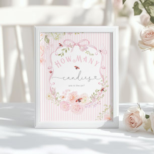 Poster Quantas guloseimas Love Bug Wildflower Baby Shower