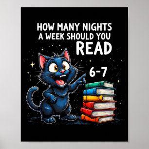 Poster Quantas Noites Por Semana Você Deve Ler_ 6–7 Gato 