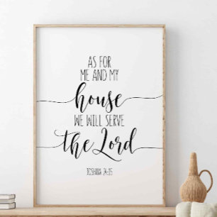Poster Quanto A Mim E À Minha Casa, Joshua 24:15, Bíbli