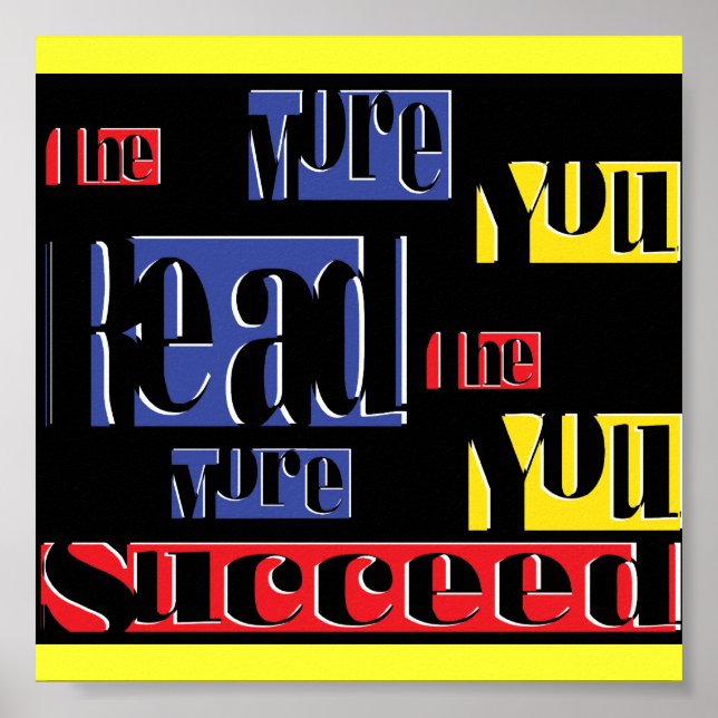 Poster quanto mais você ler, mais você terá sucesso (Frente)